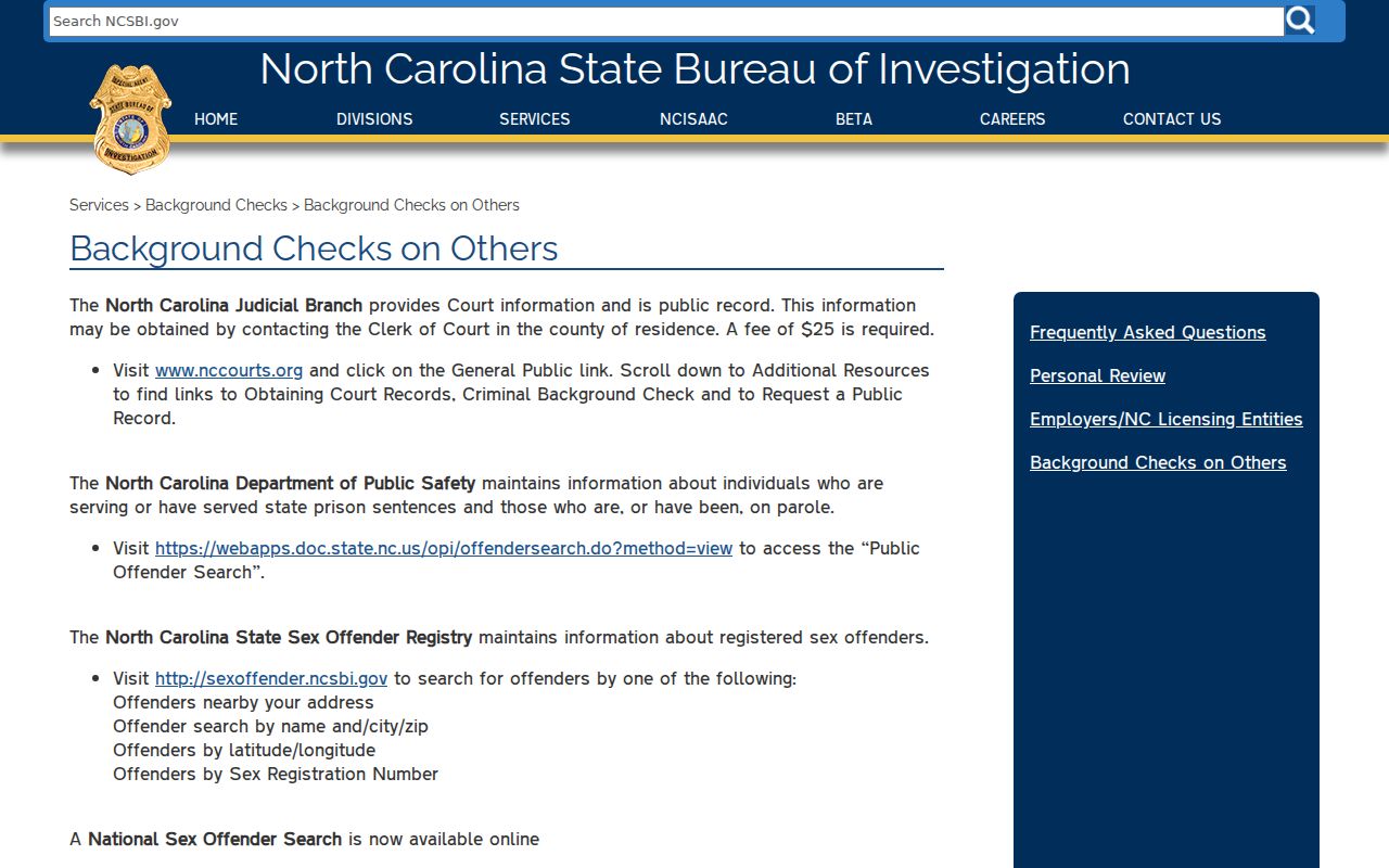 Craven County arrest history and NCSBI official record channels