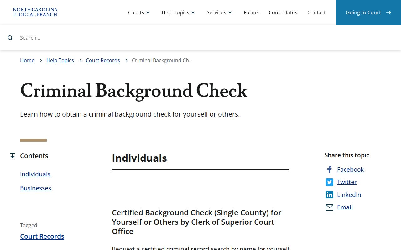 Craven County official criminal court case check instructions