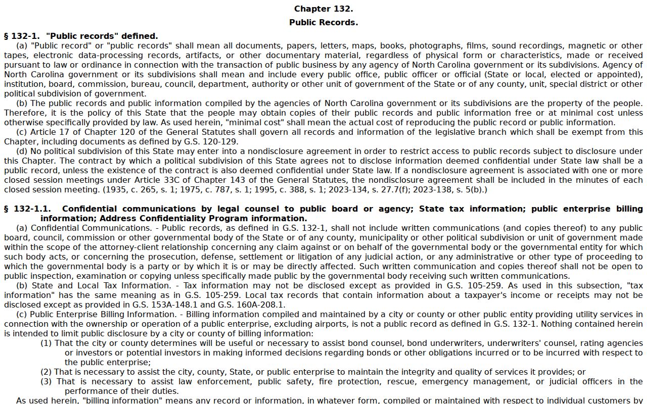 Trent Woods criminal history North Carolina public records law